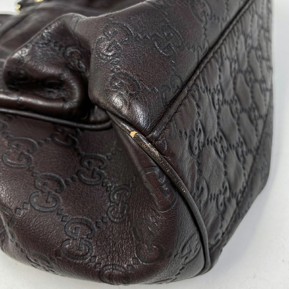 Gucci ssima Tote Shimmer Bag Handbag Black GG Sukey Leather